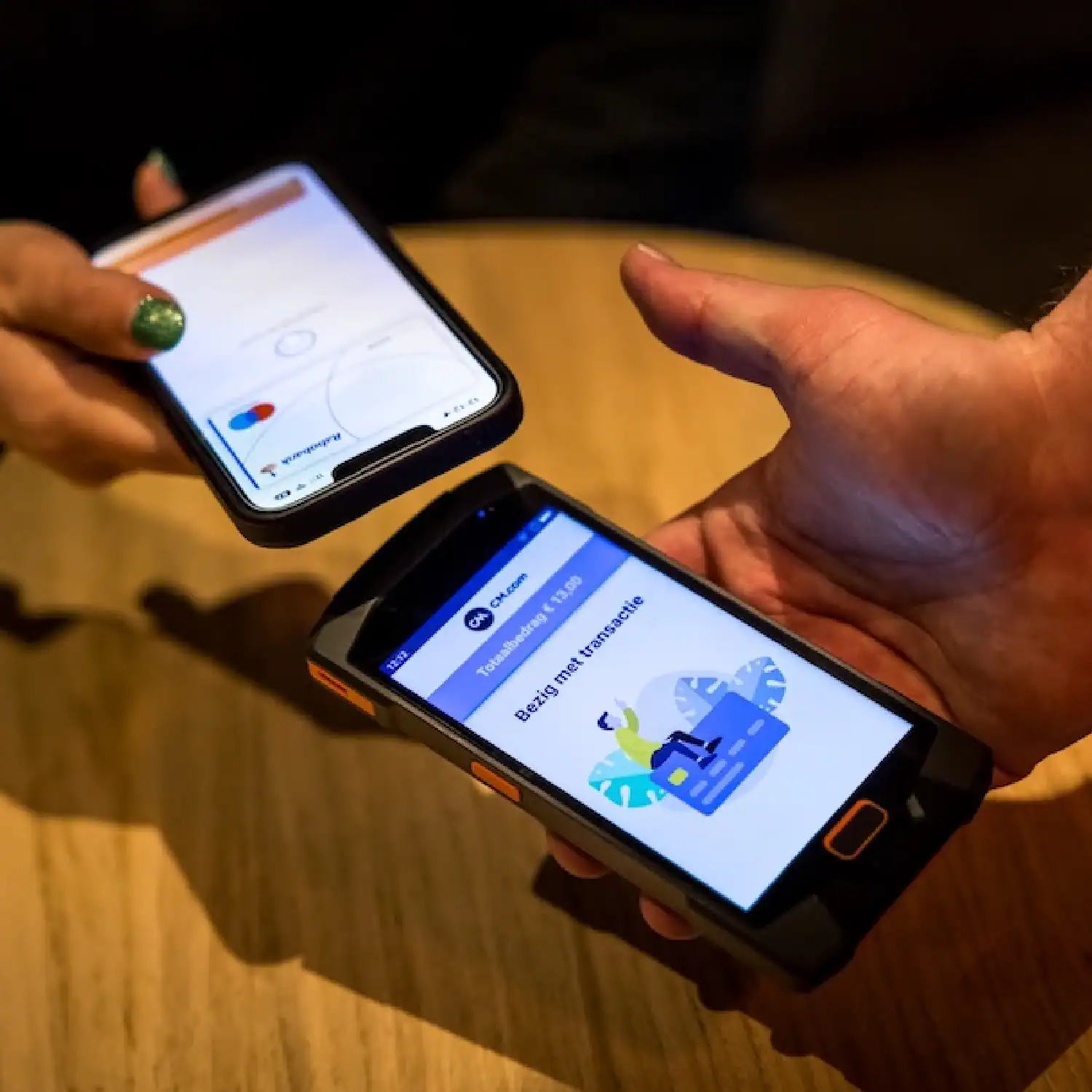 bediening rekent af met untill combiterminal met pin